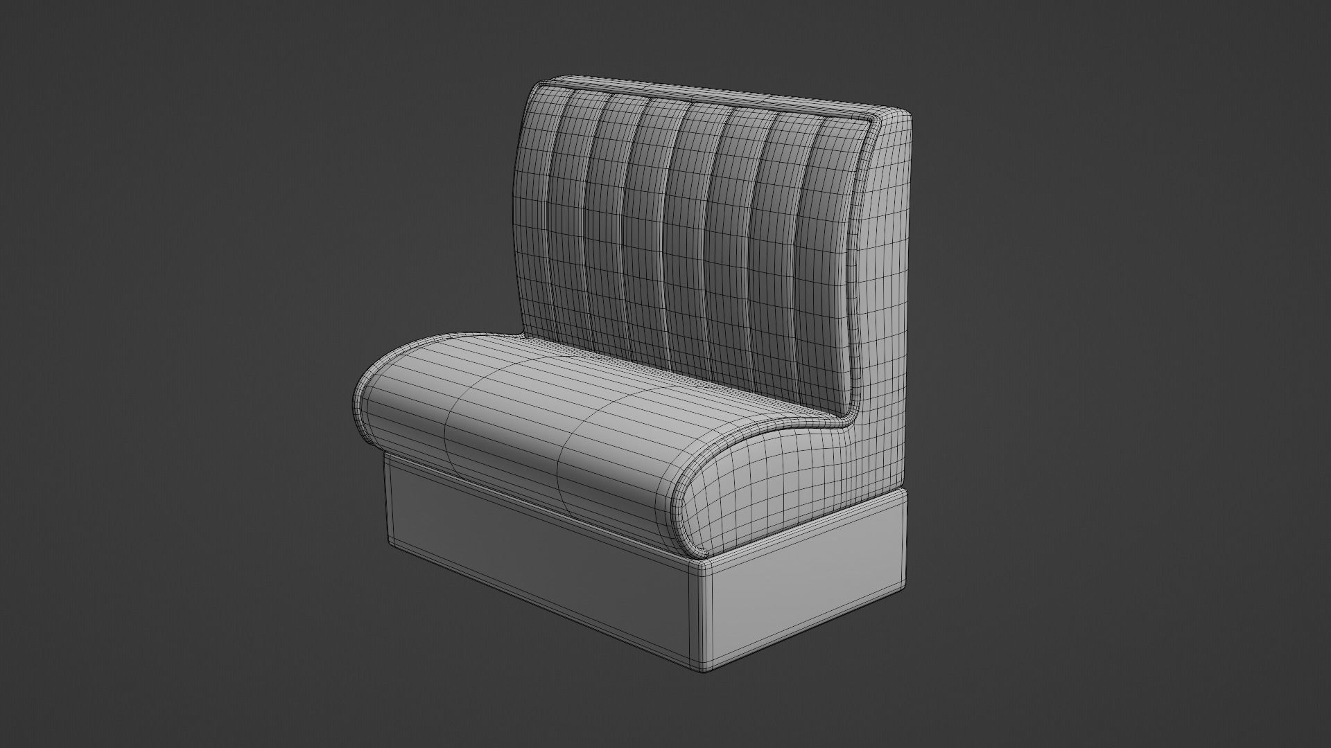 Retro Diner Booth 1 Low-poly 3D model_10