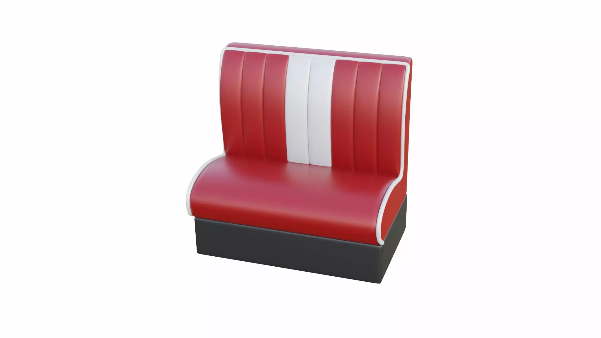 Retro Diner Booth 1 Low-poly 3D model_0