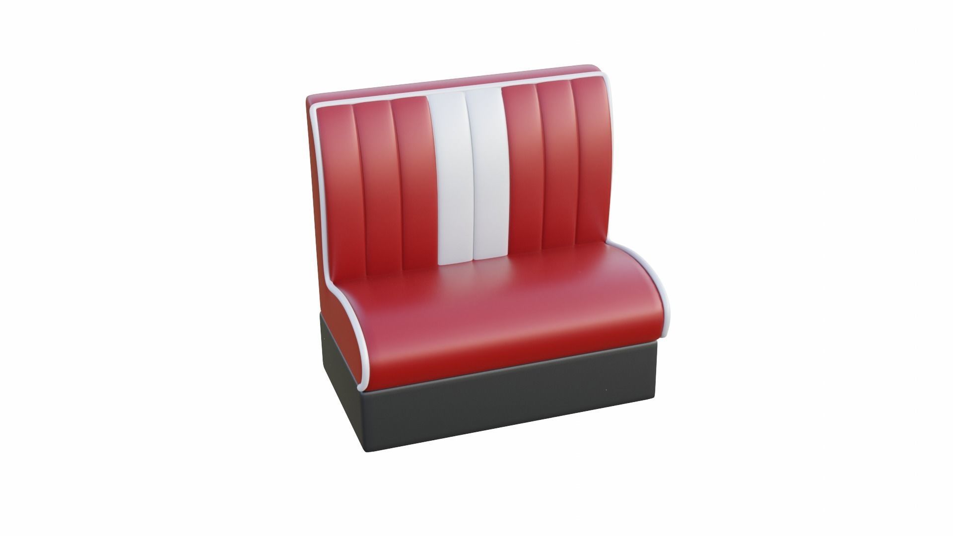 Retro Diner Booth 1 Low-poly 3D model_4