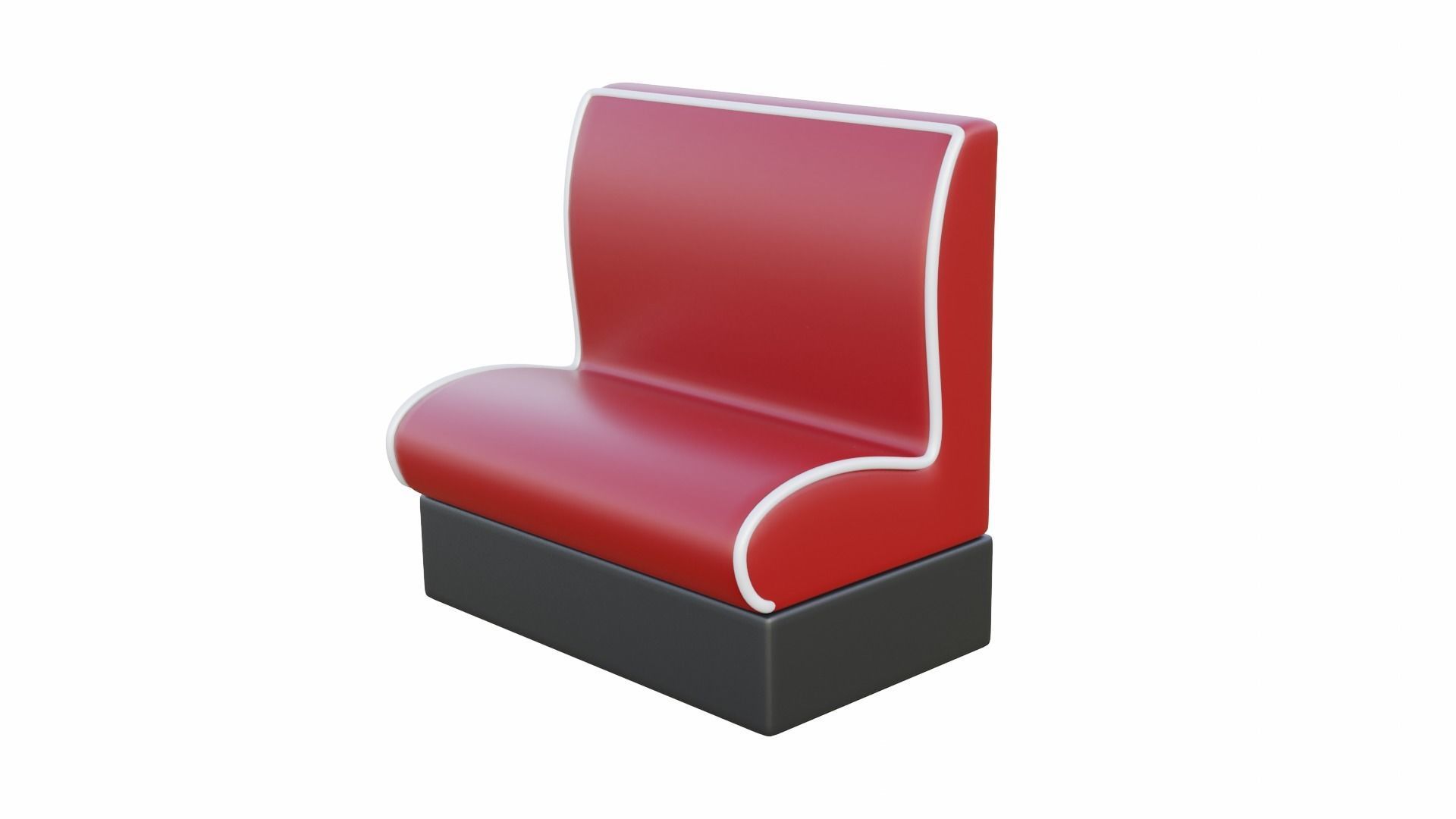 Retro Diner Booth 2 Low-poly 3D model_5