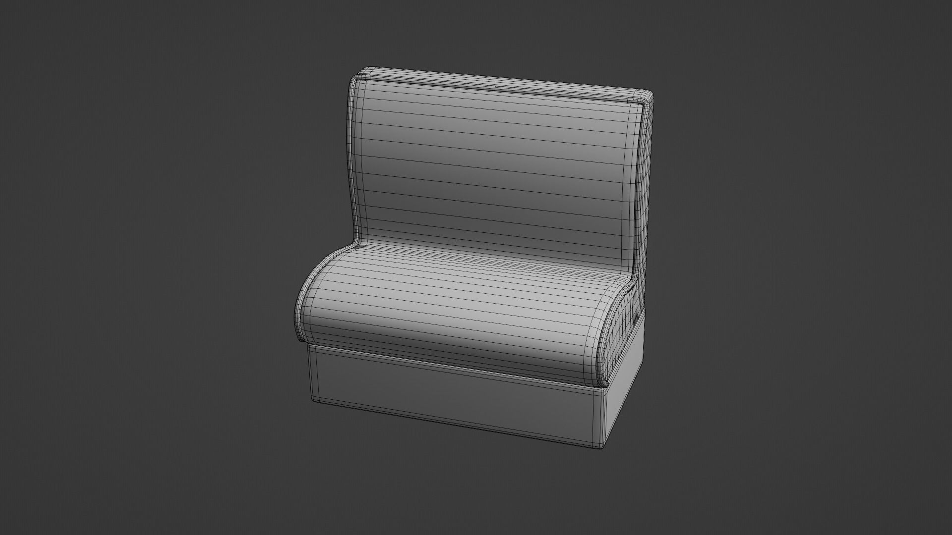 Retro Diner Booth 2 Low-poly 3D model_7