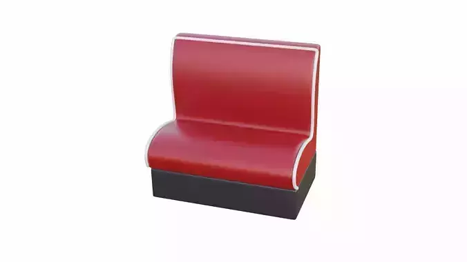 Retro Diner Booth 2 Low-poly 3D model