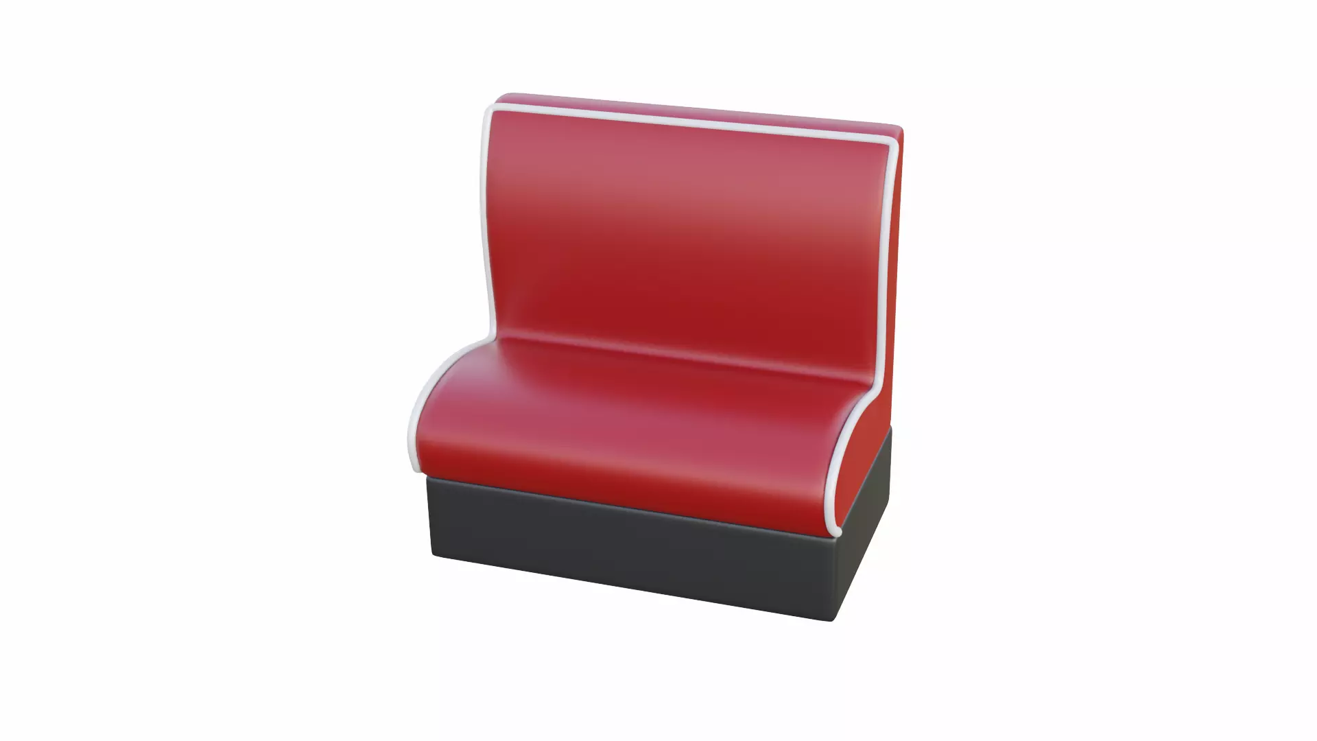 Retro Diner Booth 2 Low-poly 3D model_0