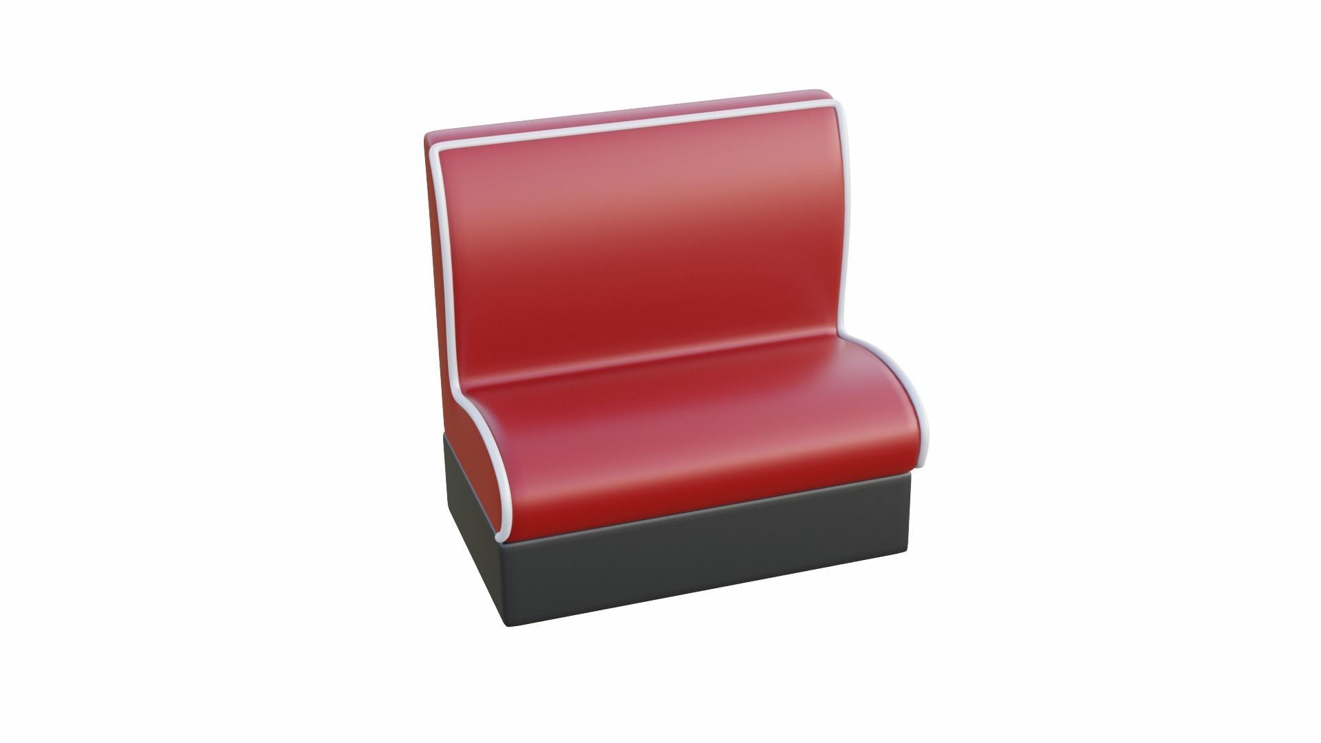 Retro Diner Booth 2 Low-poly 3D model_4