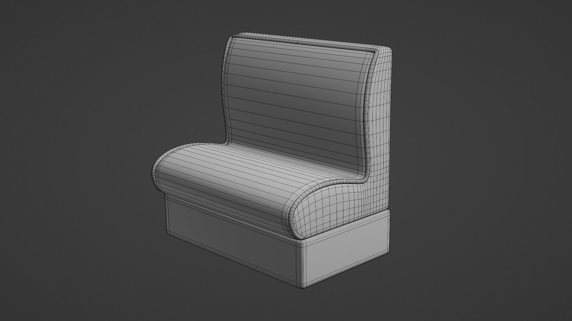 Retro Diner Booth 2 Low-poly 3D model_10