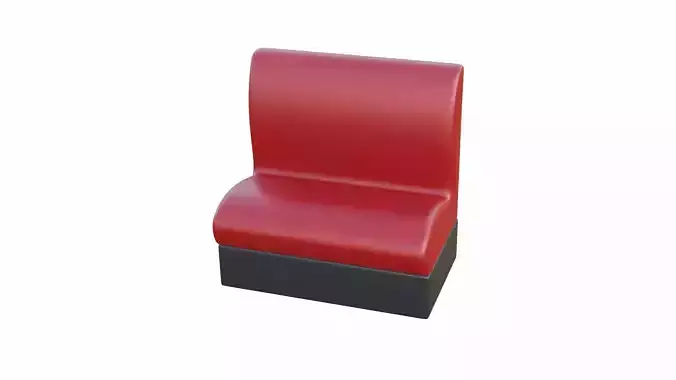Retro Diner Booth 3 Low-poly 3D model