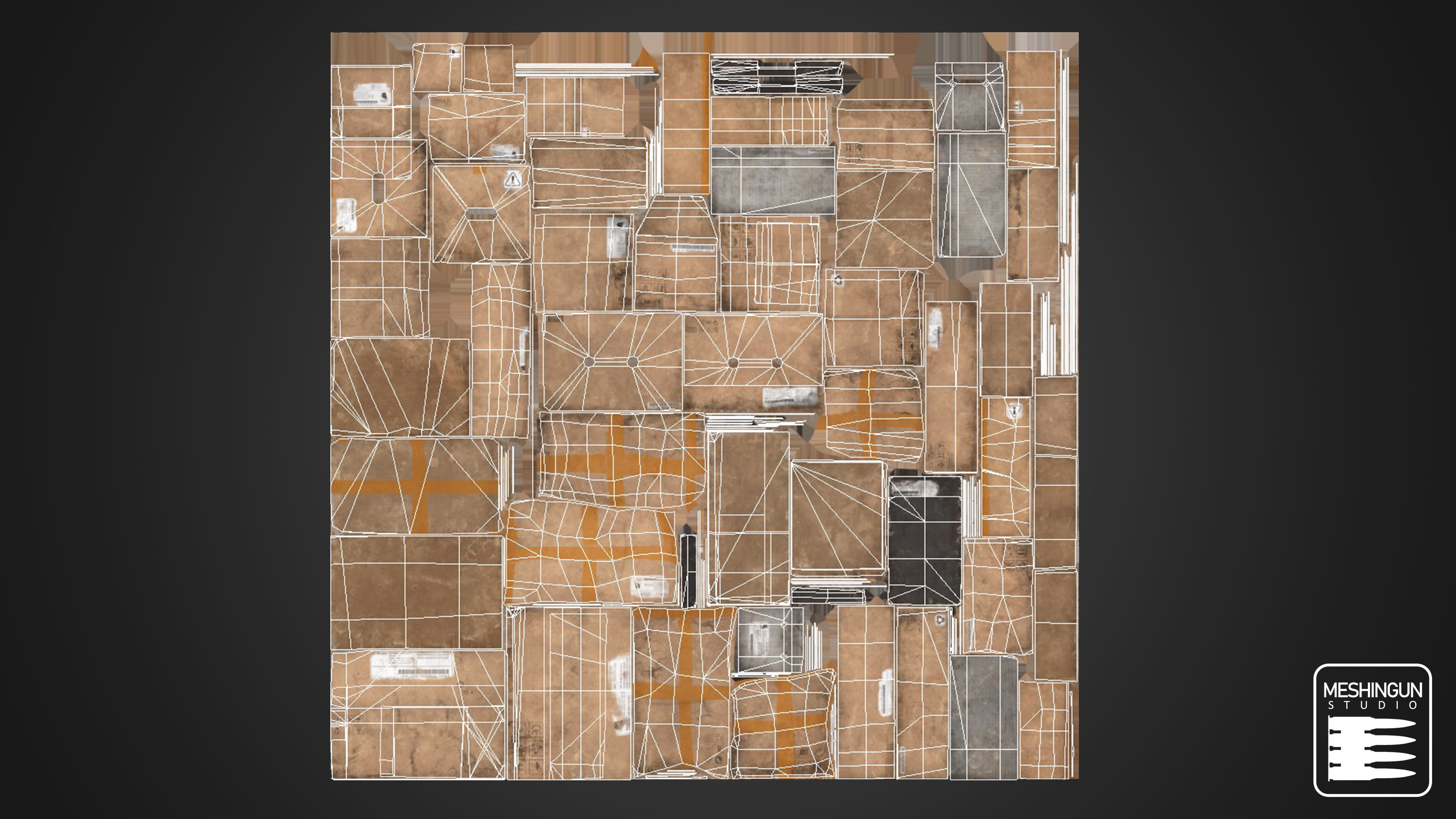 Cardboard Boxes Low-poly 3D model_6