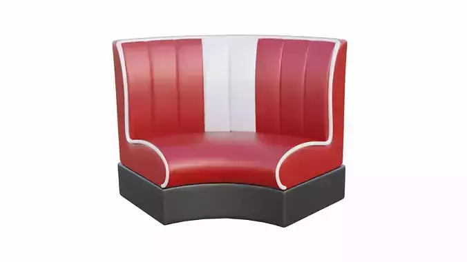 Retro Diner Circular Booth Low-poly 3D model