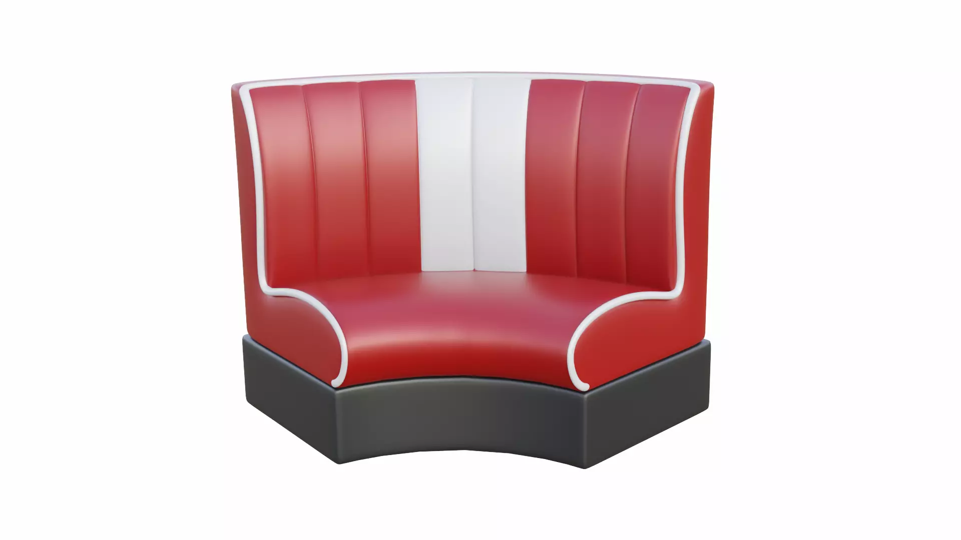 Retro Diner Circular Booth Low-poly 3D model_0