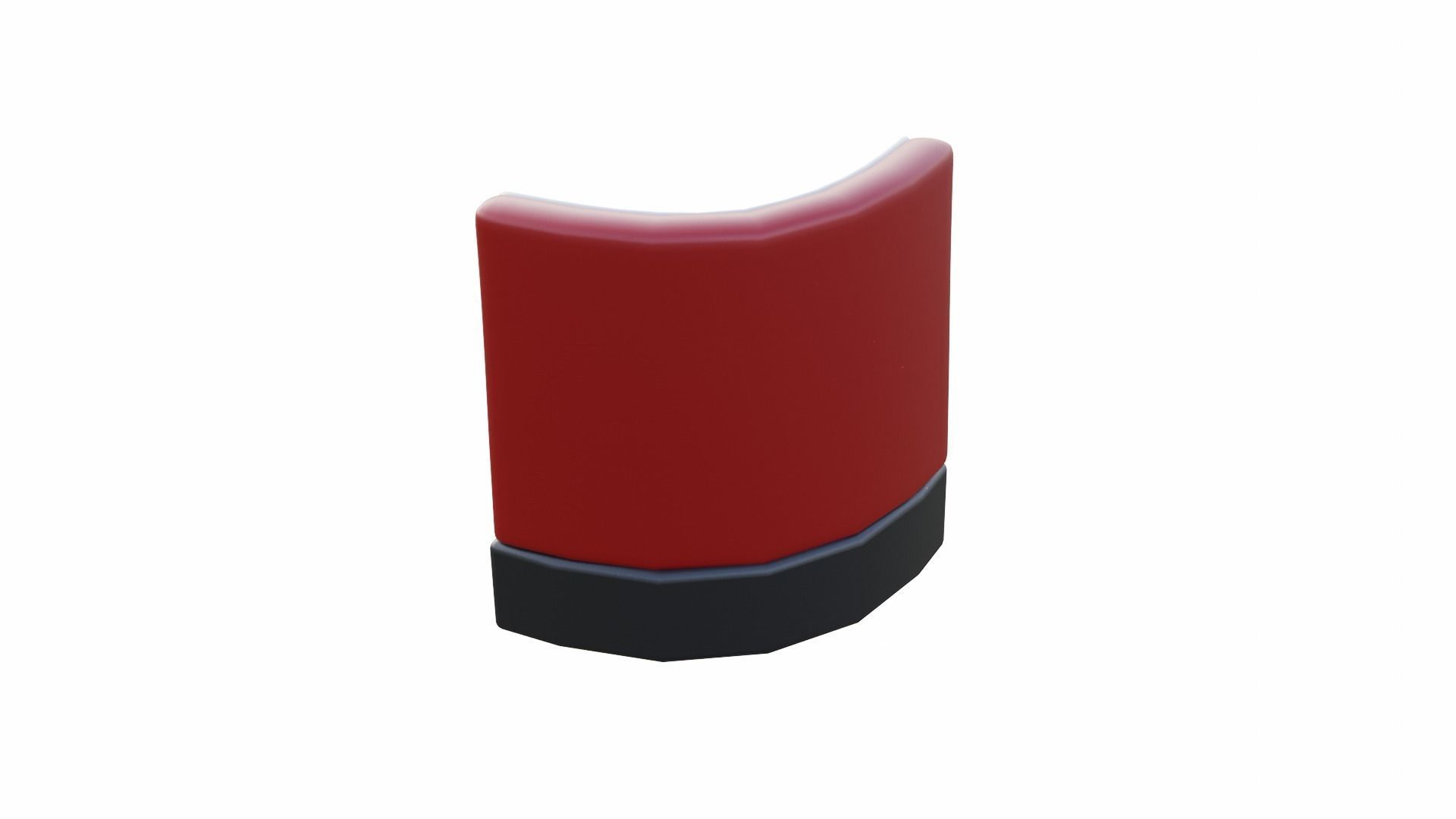 Retro Diner Square Corner Booth Low-poly 3D model_4