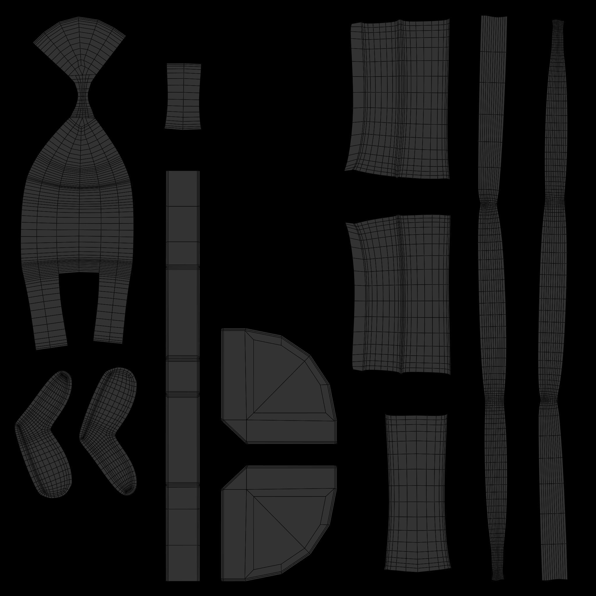 Retro Diner Square Corner Booth Low-poly 3D model_9