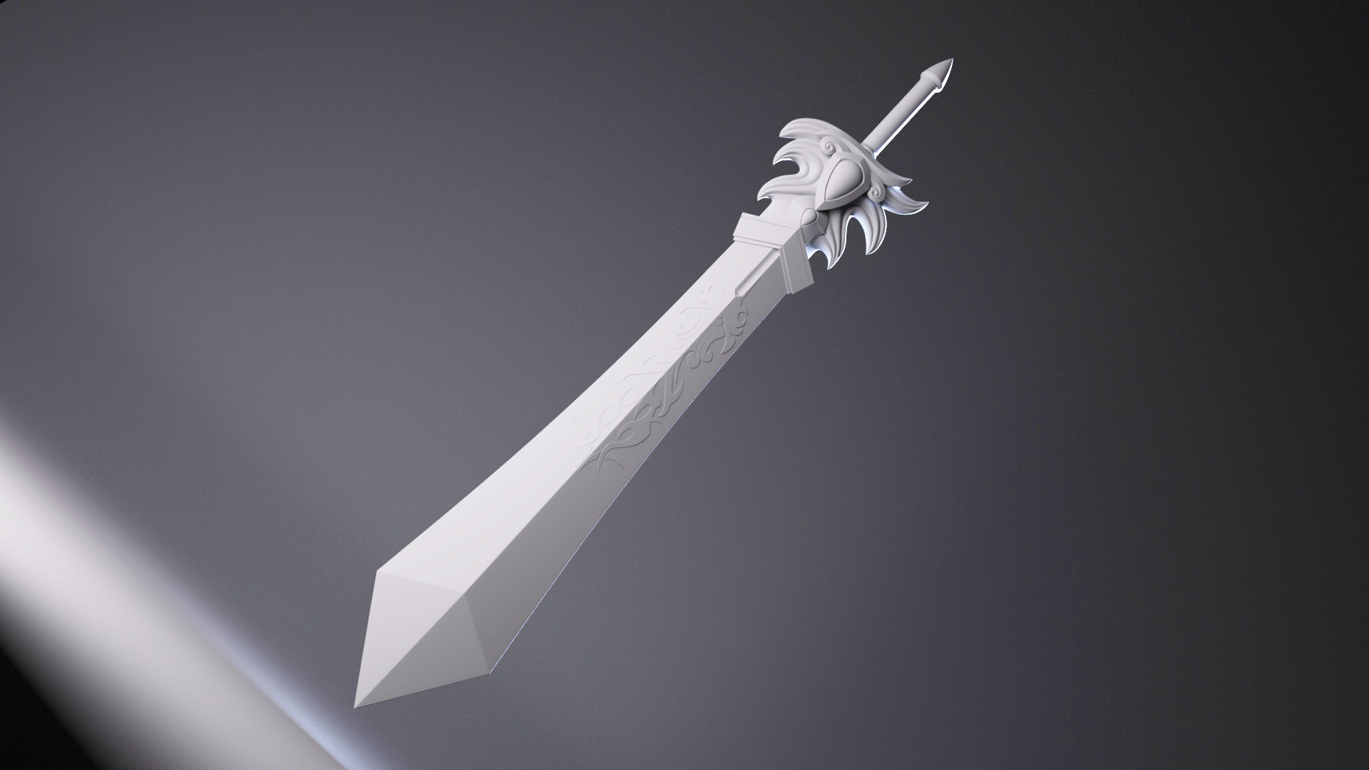 Giant Great Sword Garen LOL League of Legends Excalibur saber 3D model_2