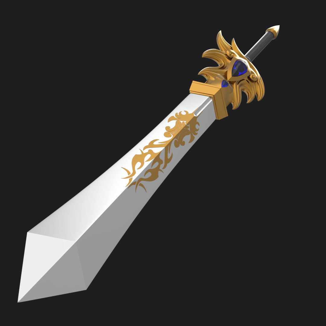 Giant Great Sword Garen LOL League of Legends Excalibur saber 3D model_1