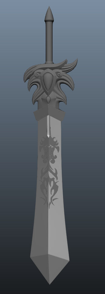 Giant Great Sword Garen LOL League of Legends Excalibur saber 3D model_13