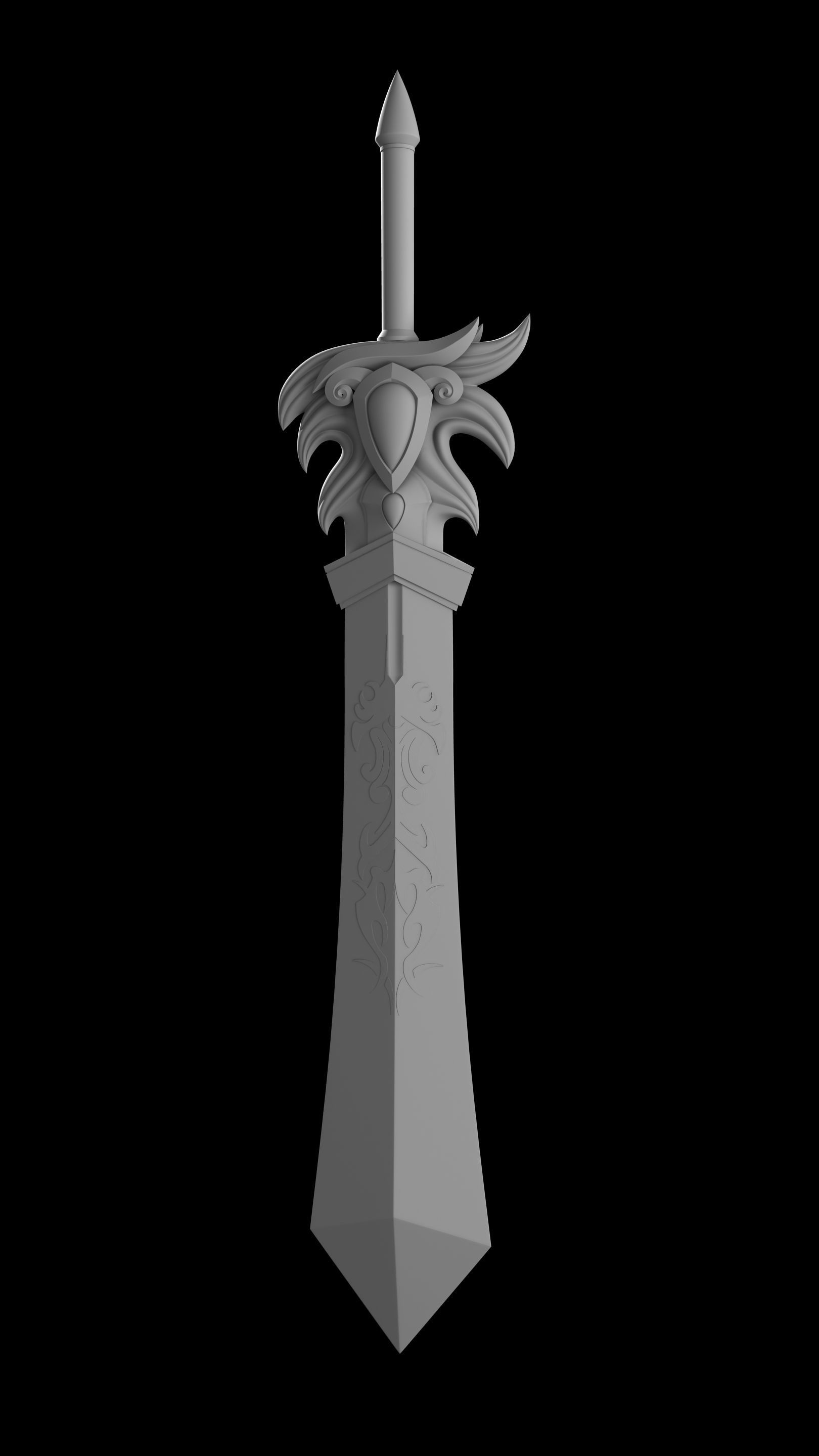 Giant Great Sword Garen LOL League of Legends Excalibur saber 3D model_8