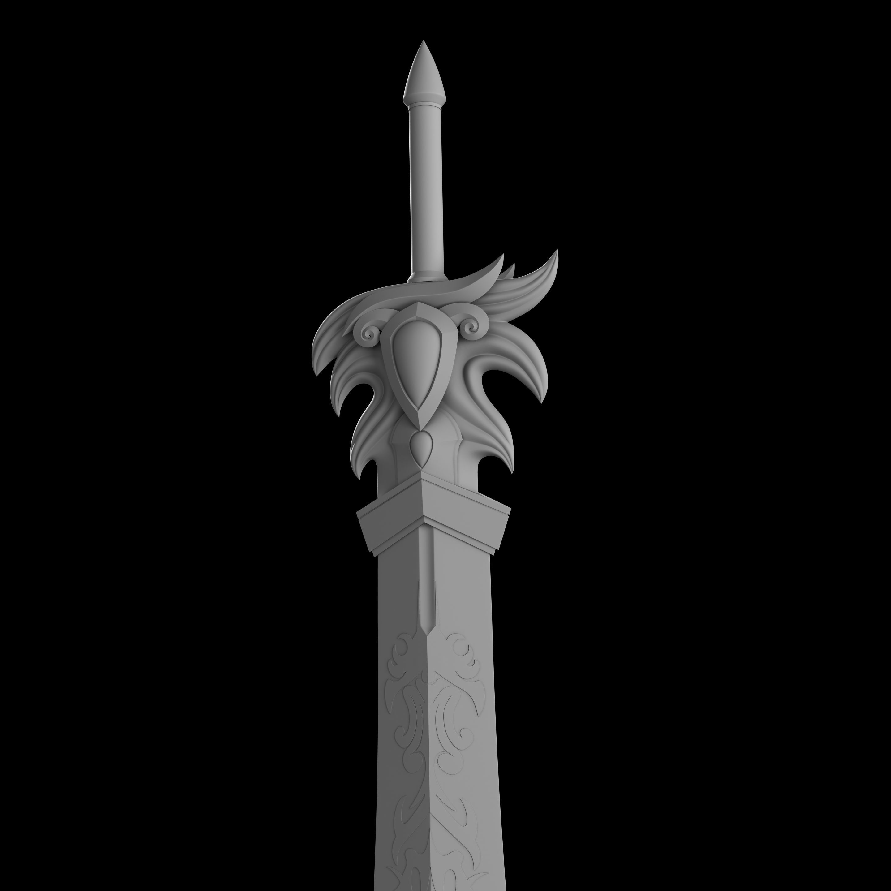 Giant Great Sword Garen LOL League of Legends Excalibur saber 3D model_10