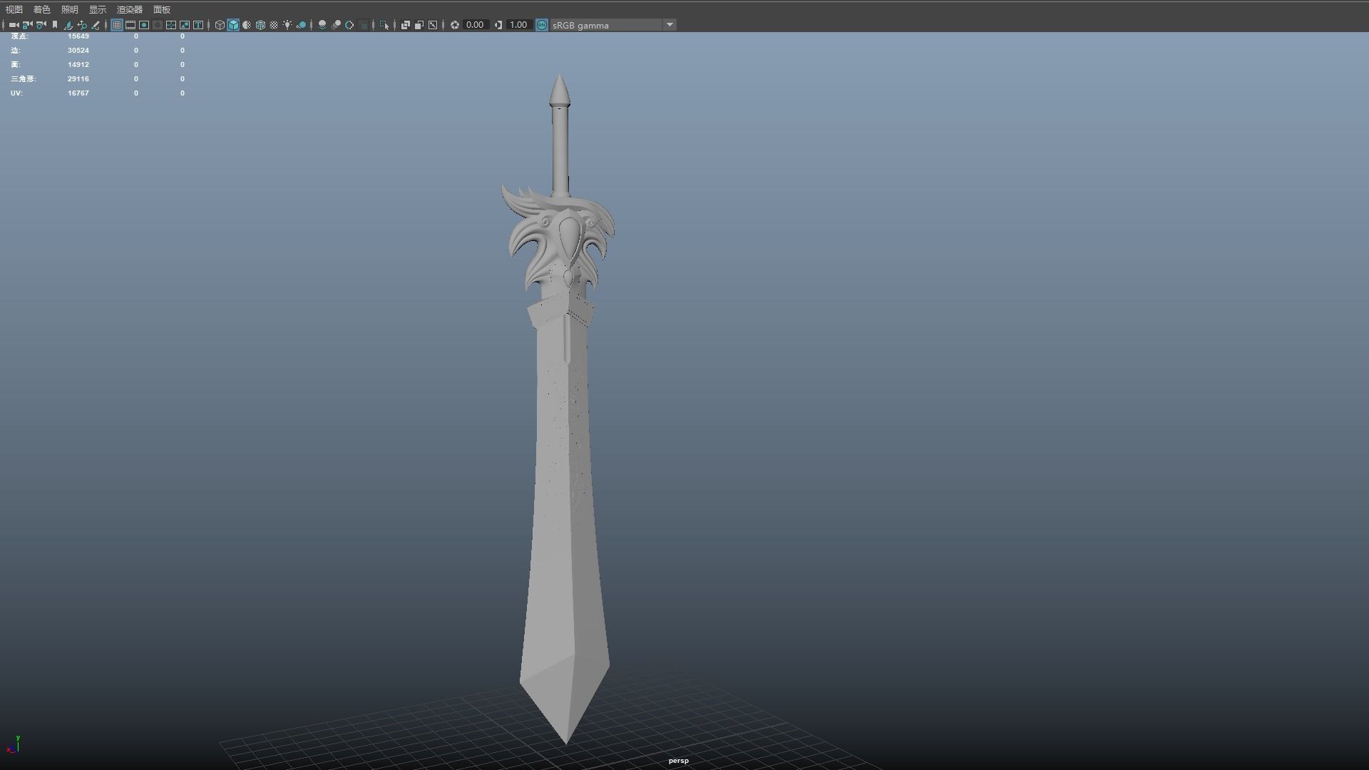 Giant Great Sword Garen LOL League of Legends Excalibur saber 3D model_14