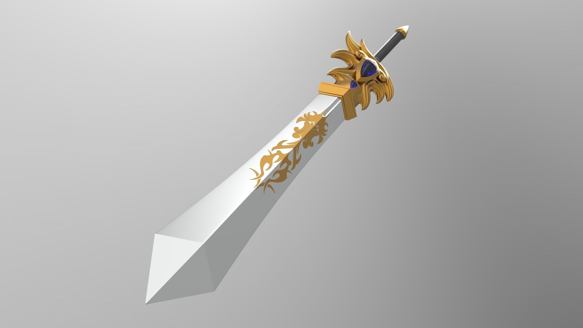 Giant Great Sword Garen LOL League of Legends Excalibur saber 3D model_6