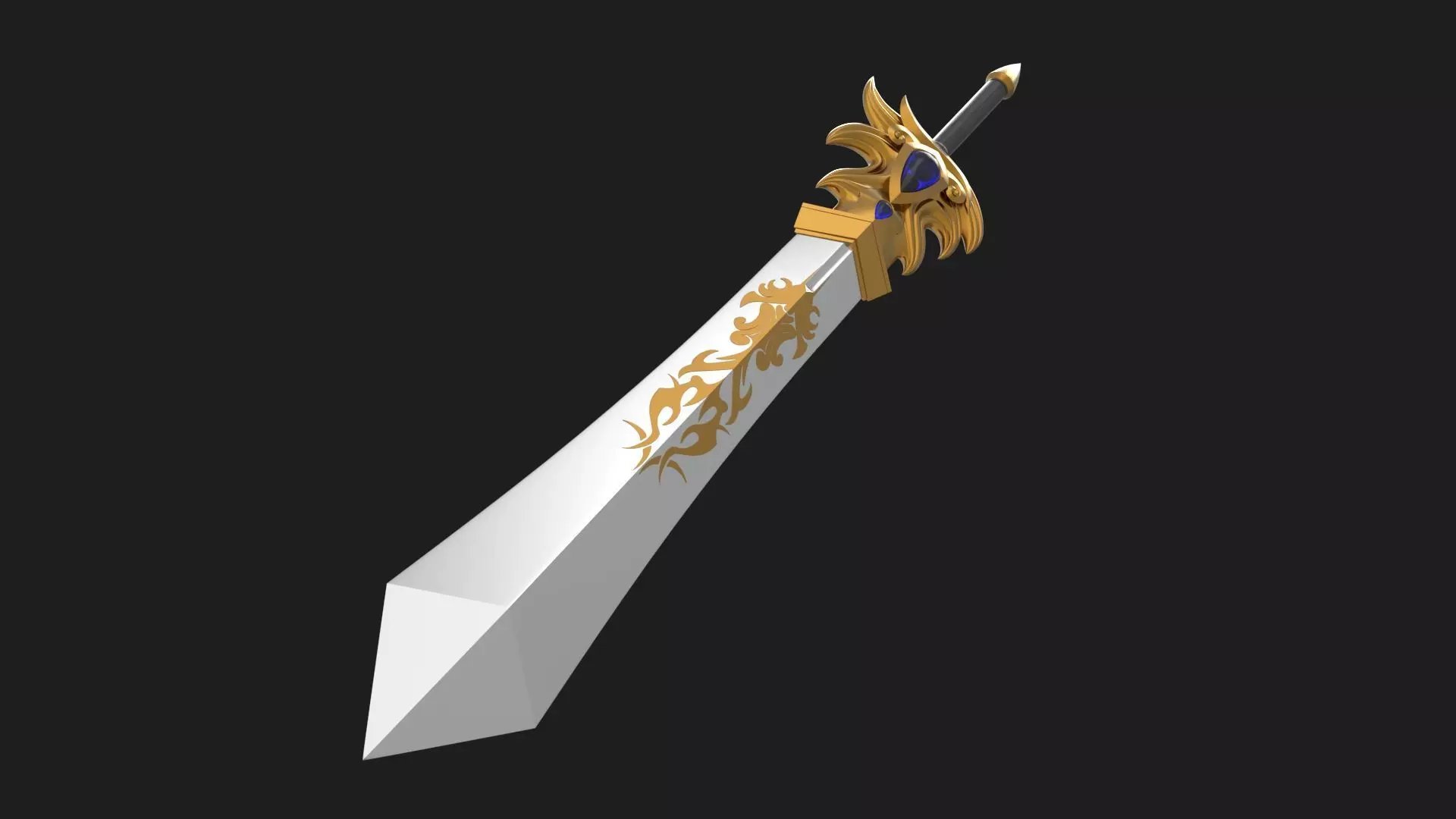 Giant Great Sword Garen LOL League of Legends Excalibur saber 3D model_0