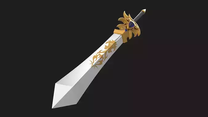 Giant Great Sword Garen LOL League of Legends Excalibur saber 3D model