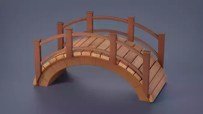  Wooden Bridge Free 3D model