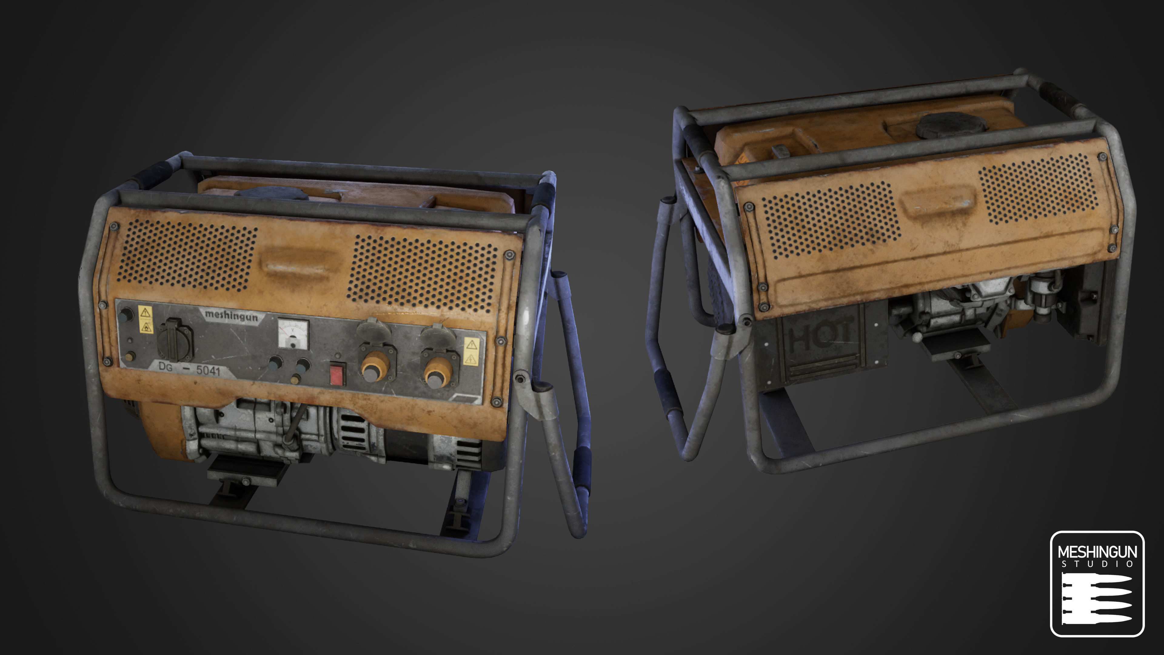 Generator and Canister Low-poly 3D model_3