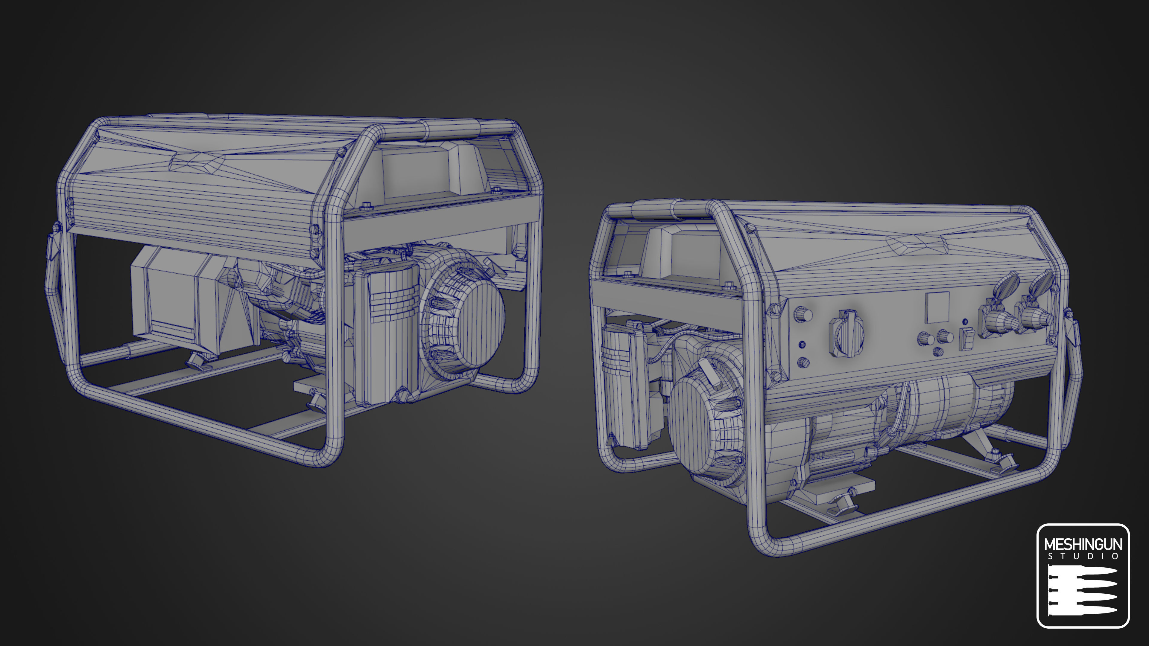 Generator and Canister Low-poly 3D model_6
