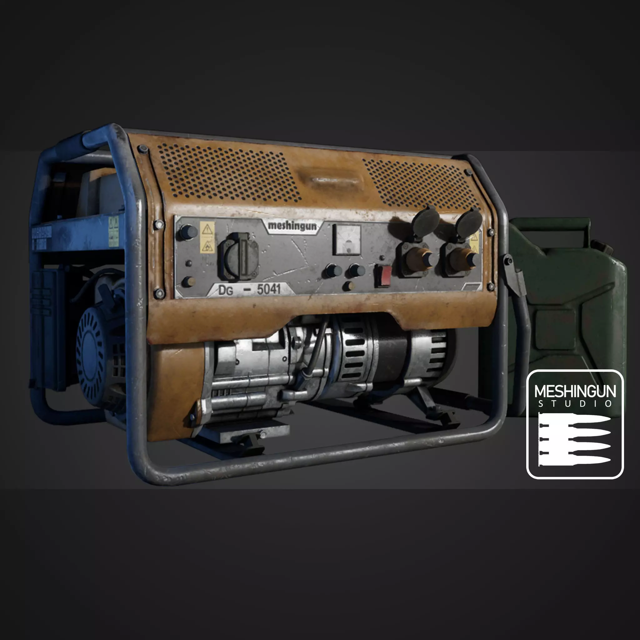 Generator and Canister Low-poly 3D model_0
