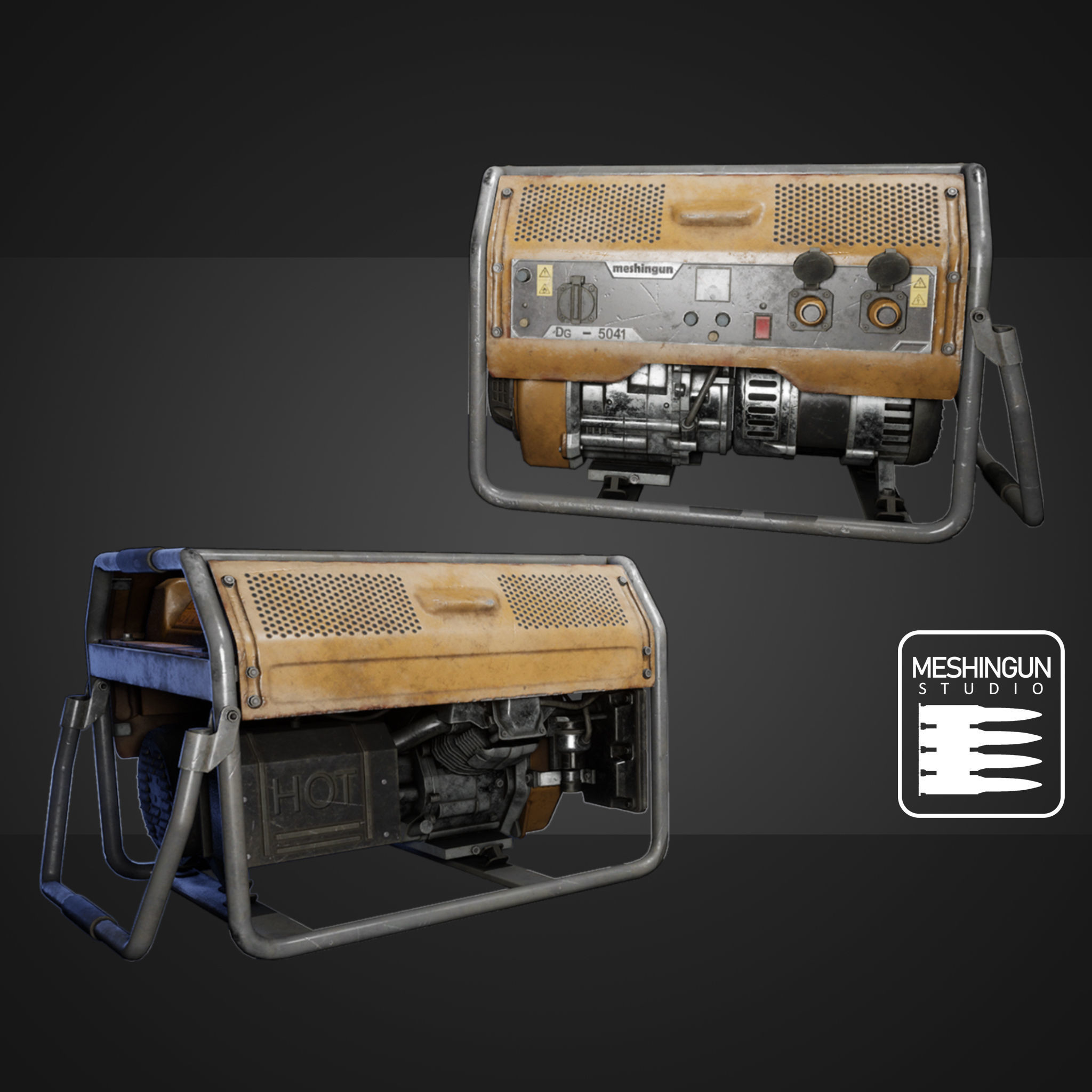 Generator and Canister Low-poly 3D model_1