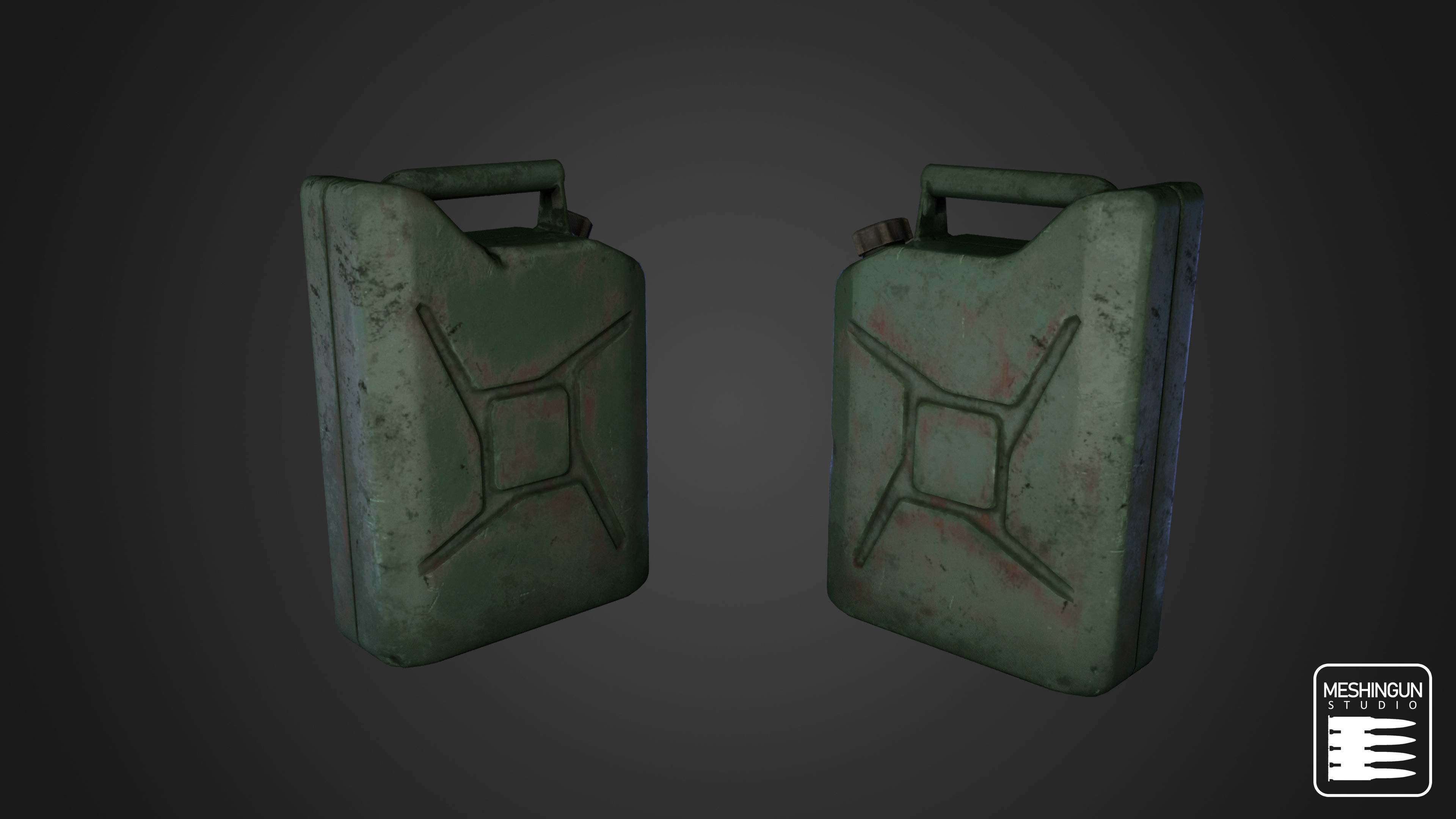 Generator and Canister Low-poly 3D model_4