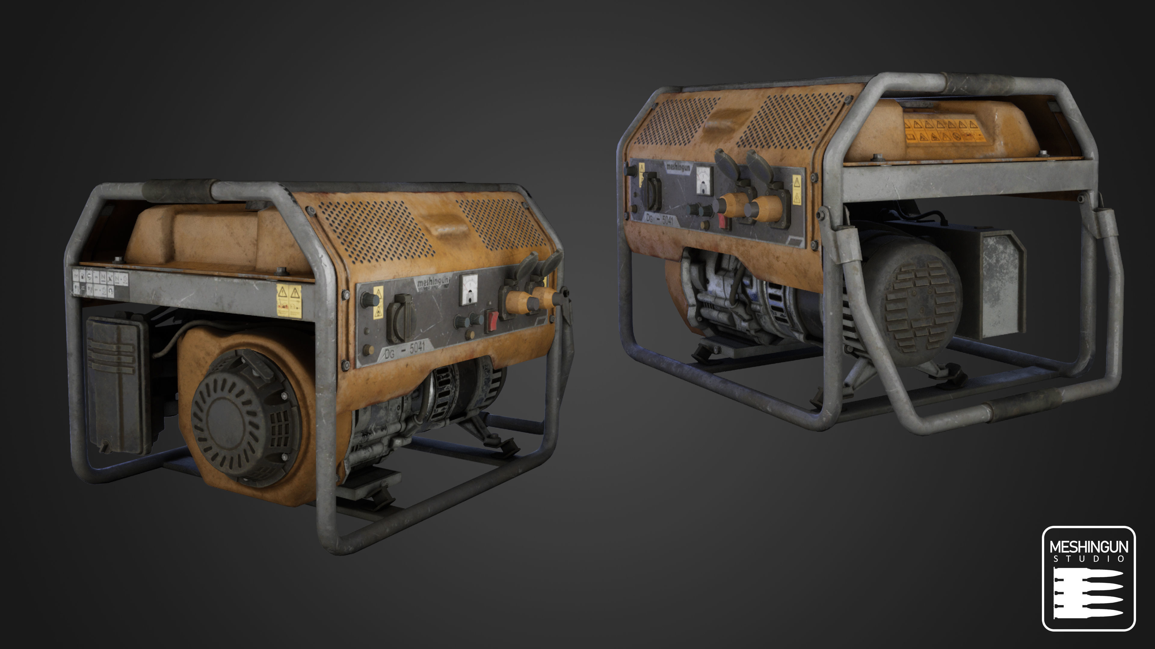 Generator and Canister Low-poly 3D model_2