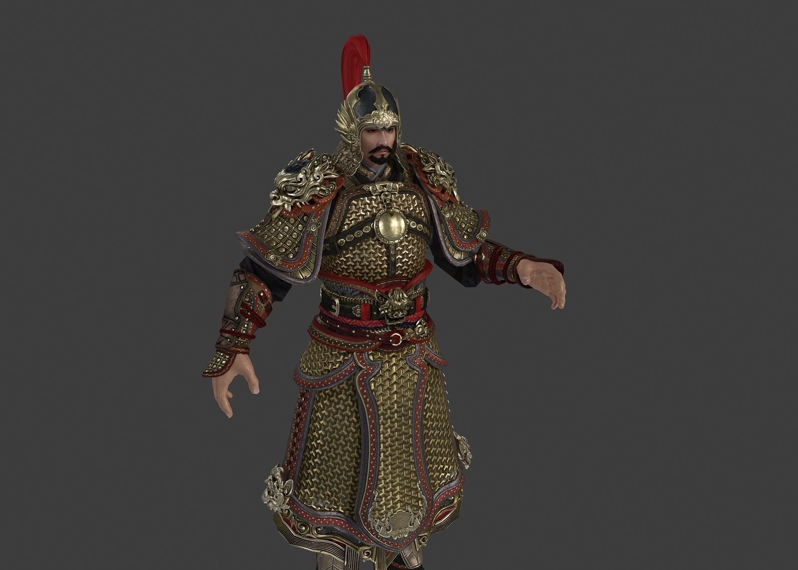 Armor of Ancient Military Generals in the Ming Dynasty 3D model_5