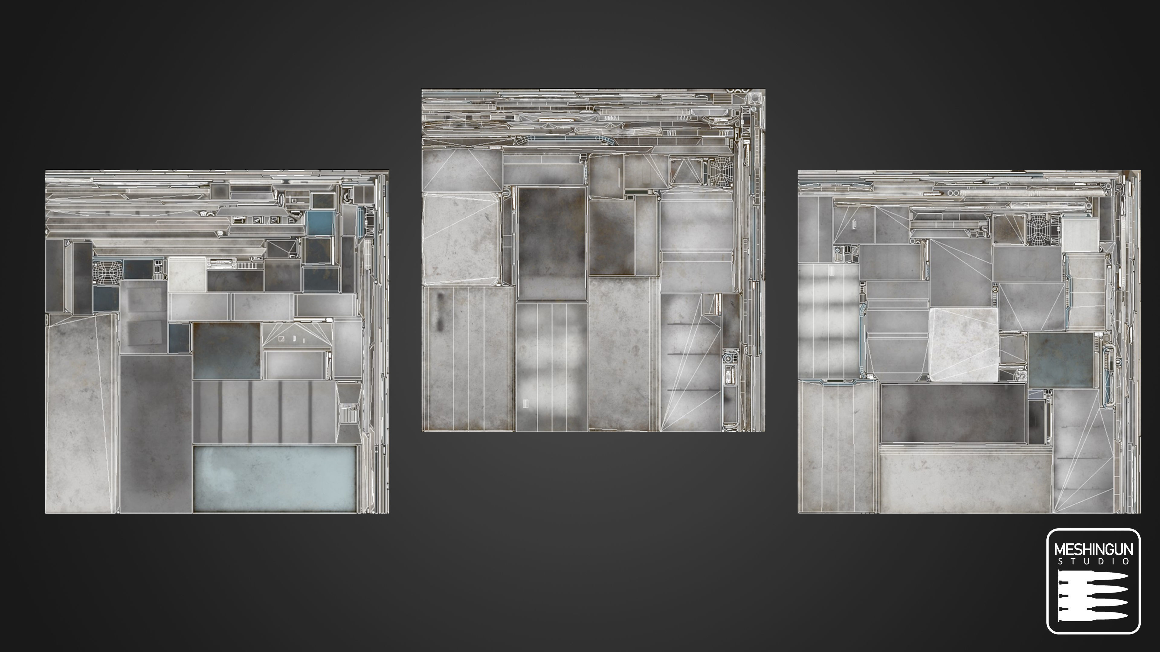 Dirty Fridge Set Low-poly 3D model_4