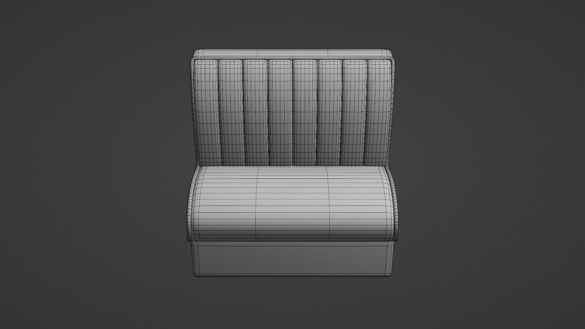 Retro Diner Booth and Table Set Low-poly 3D model_13