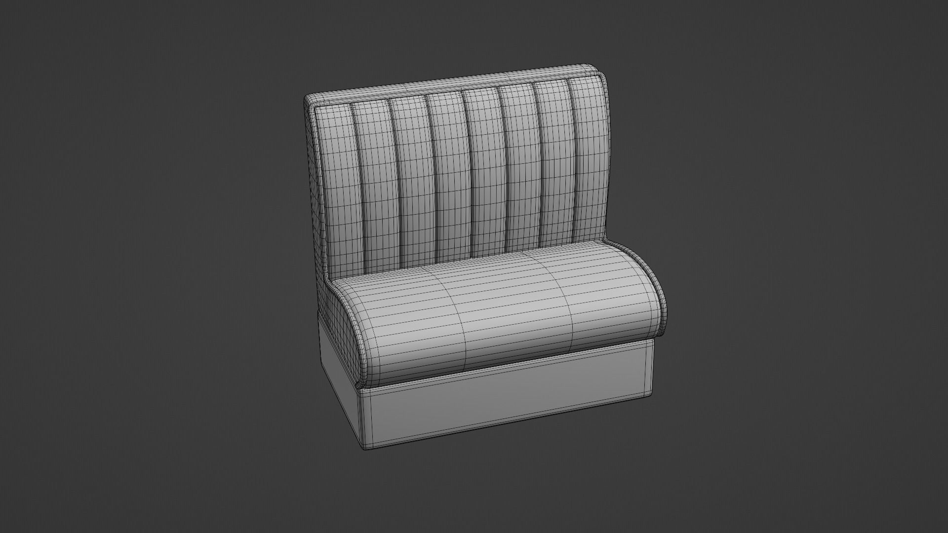 Retro Diner Booth and Table Set Low-poly 3D model_14
