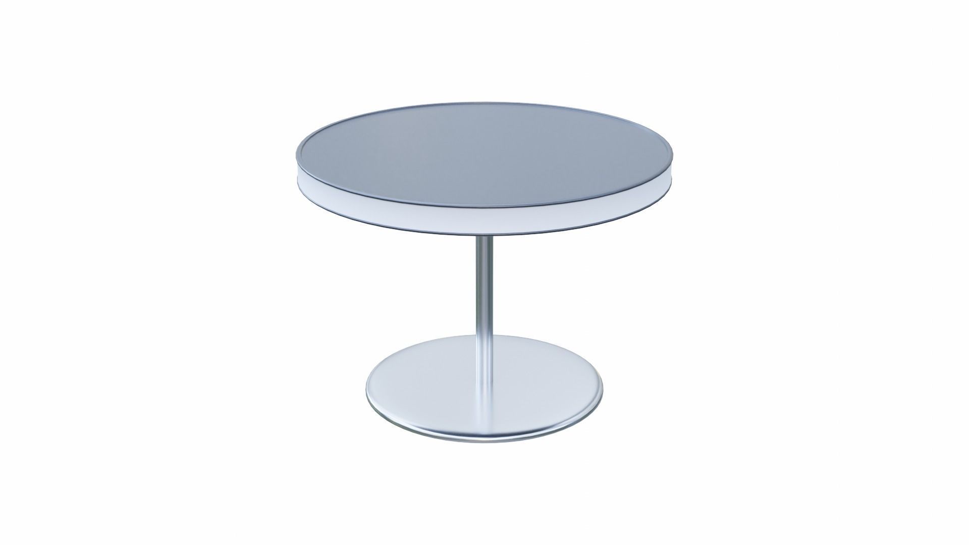 Retro Circular Diner Booth Set Low-poly 3D model_8