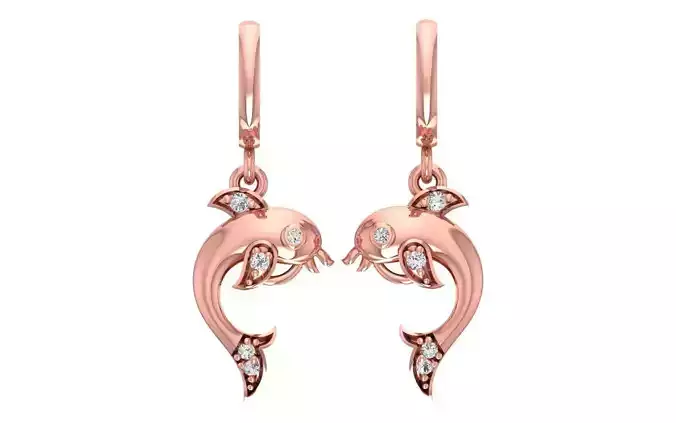 Women Diamond Earrings 3dm STL OBJ FBX Renders Details