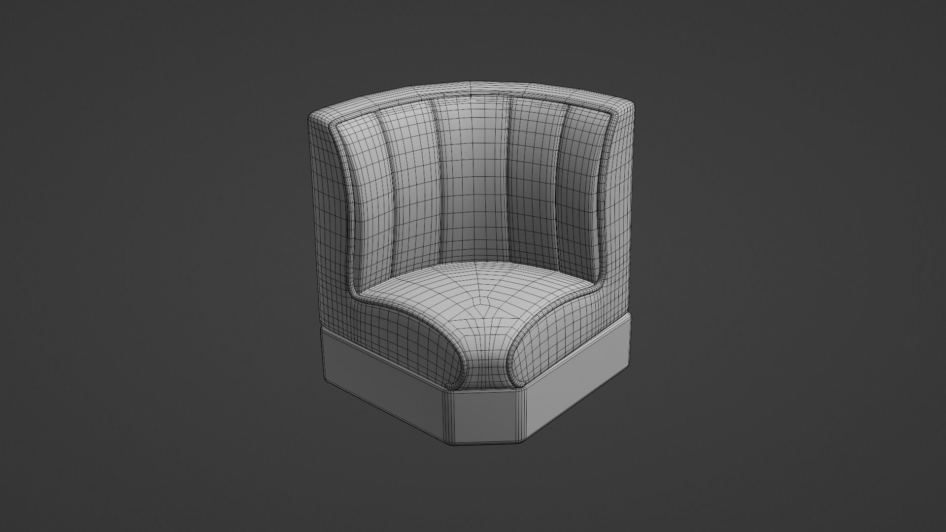 Retro Diner Square Booth Set Low-poly 3D model_10