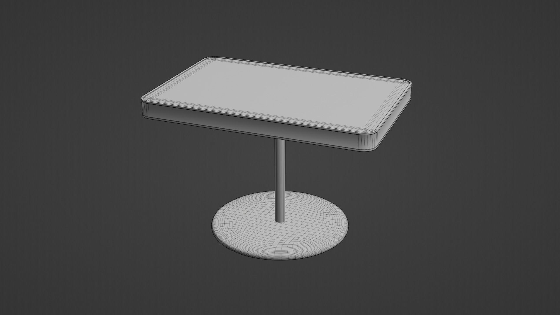 Retro Diner Square Booth Set Low-poly 3D model_15