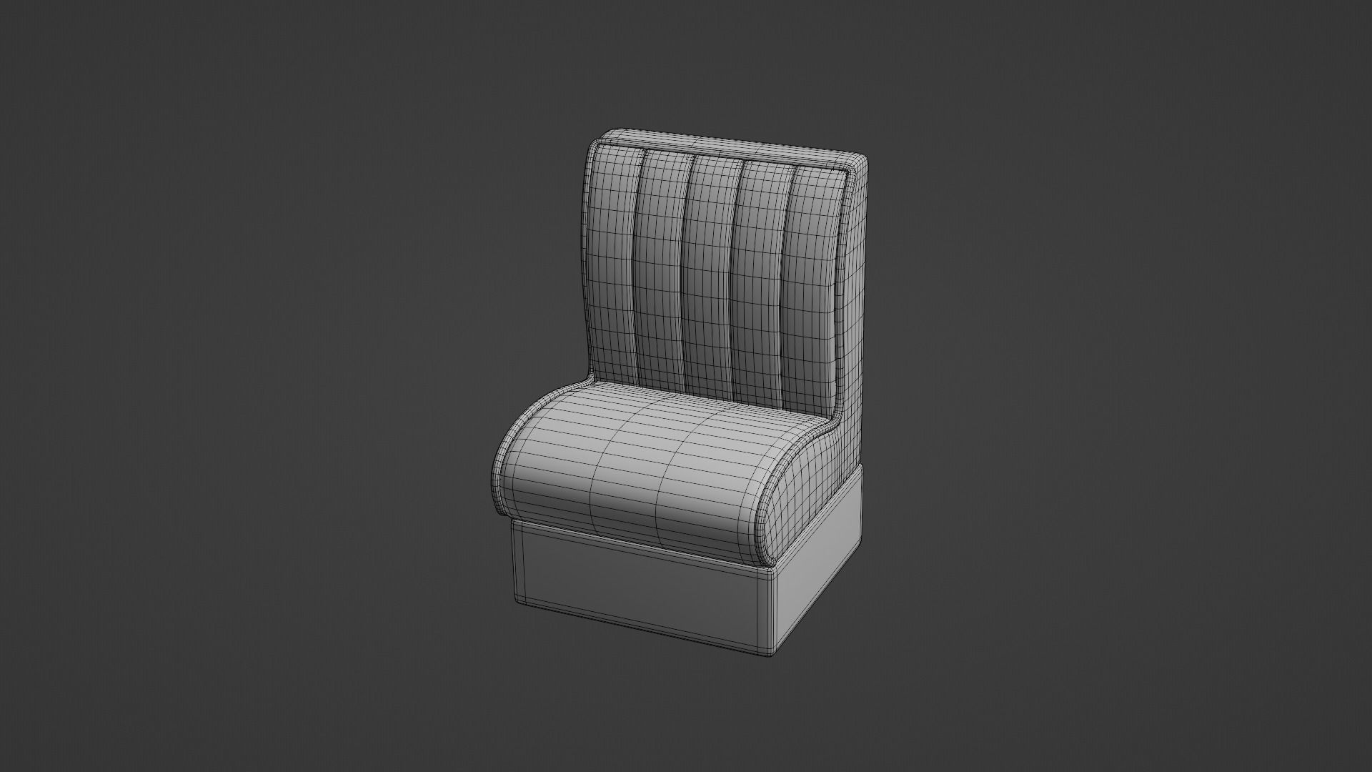 Retro Diner Square Booth Set Low-poly 3D model_9