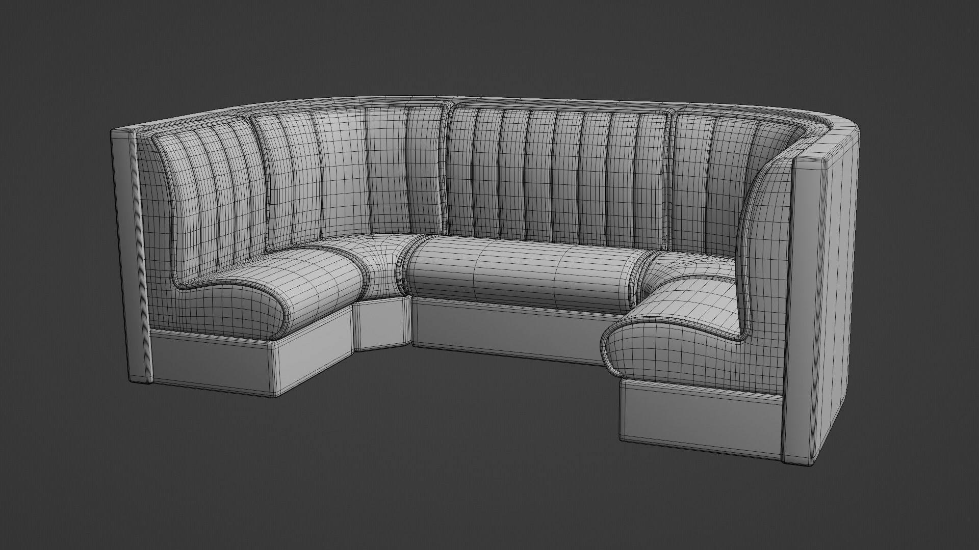 Retro Diner Square Booth Set Low-poly 3D model_13