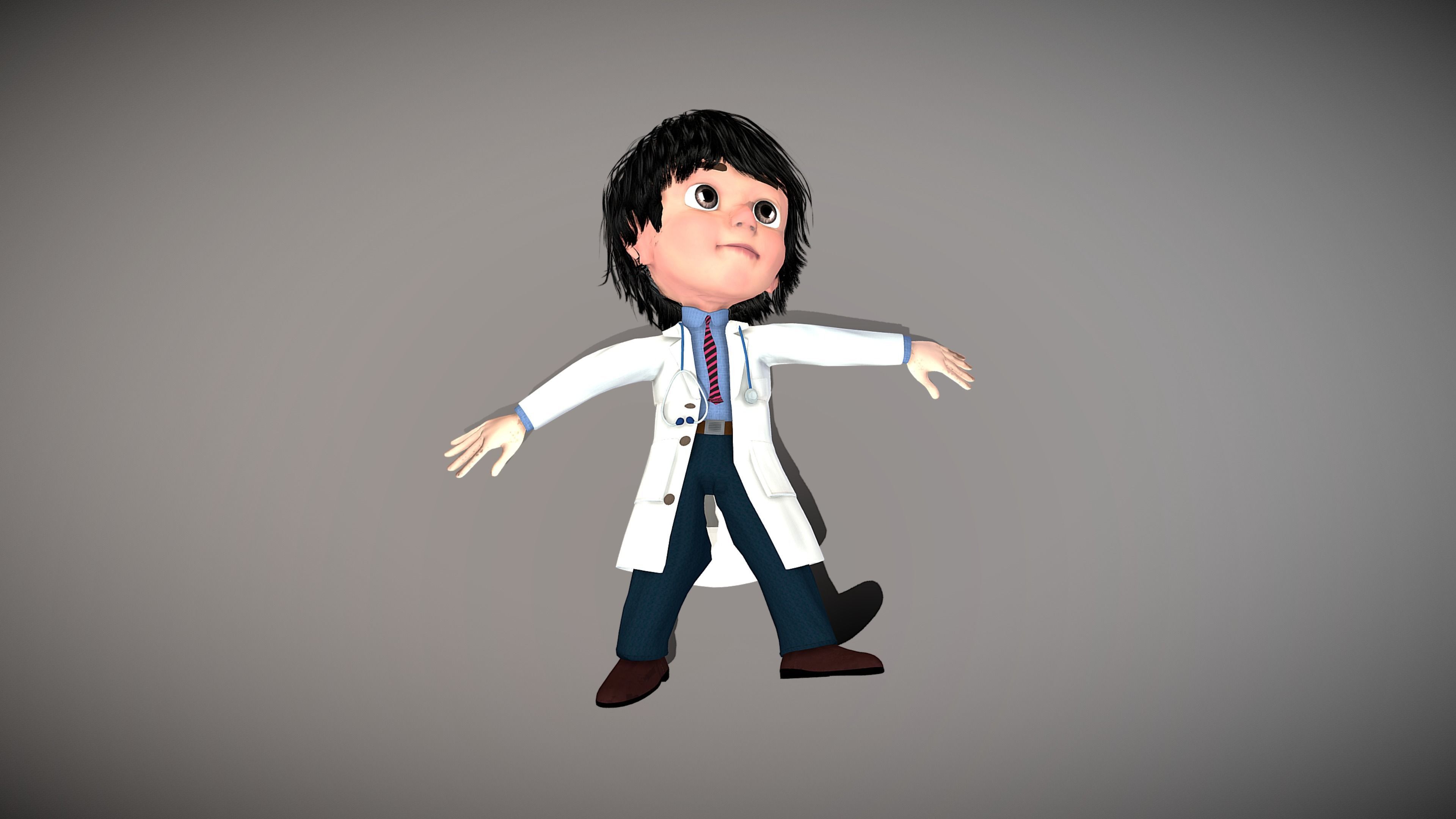 Cartoon Doctor 3D model_6