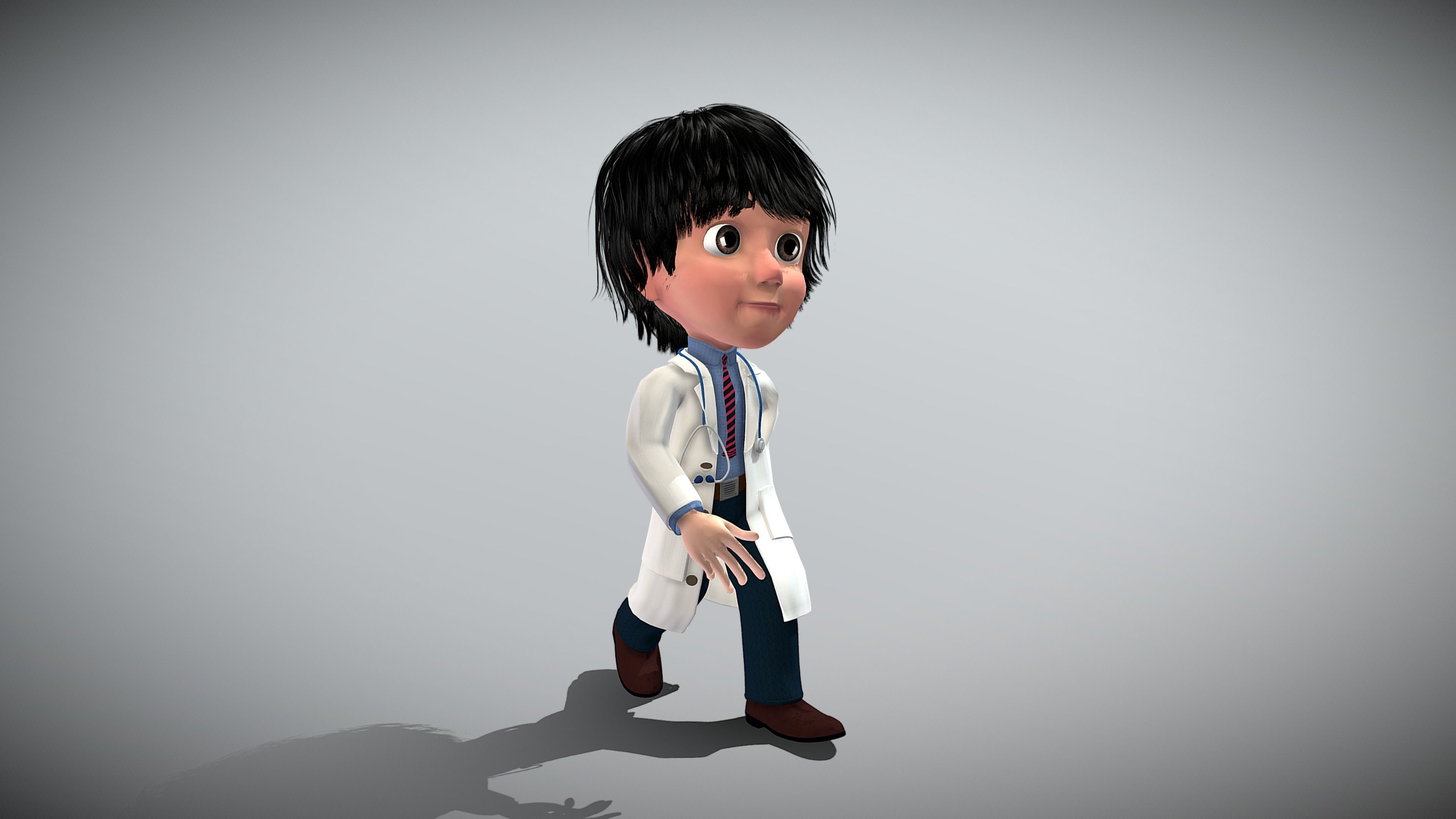 Cartoon Doctor 3D model_2