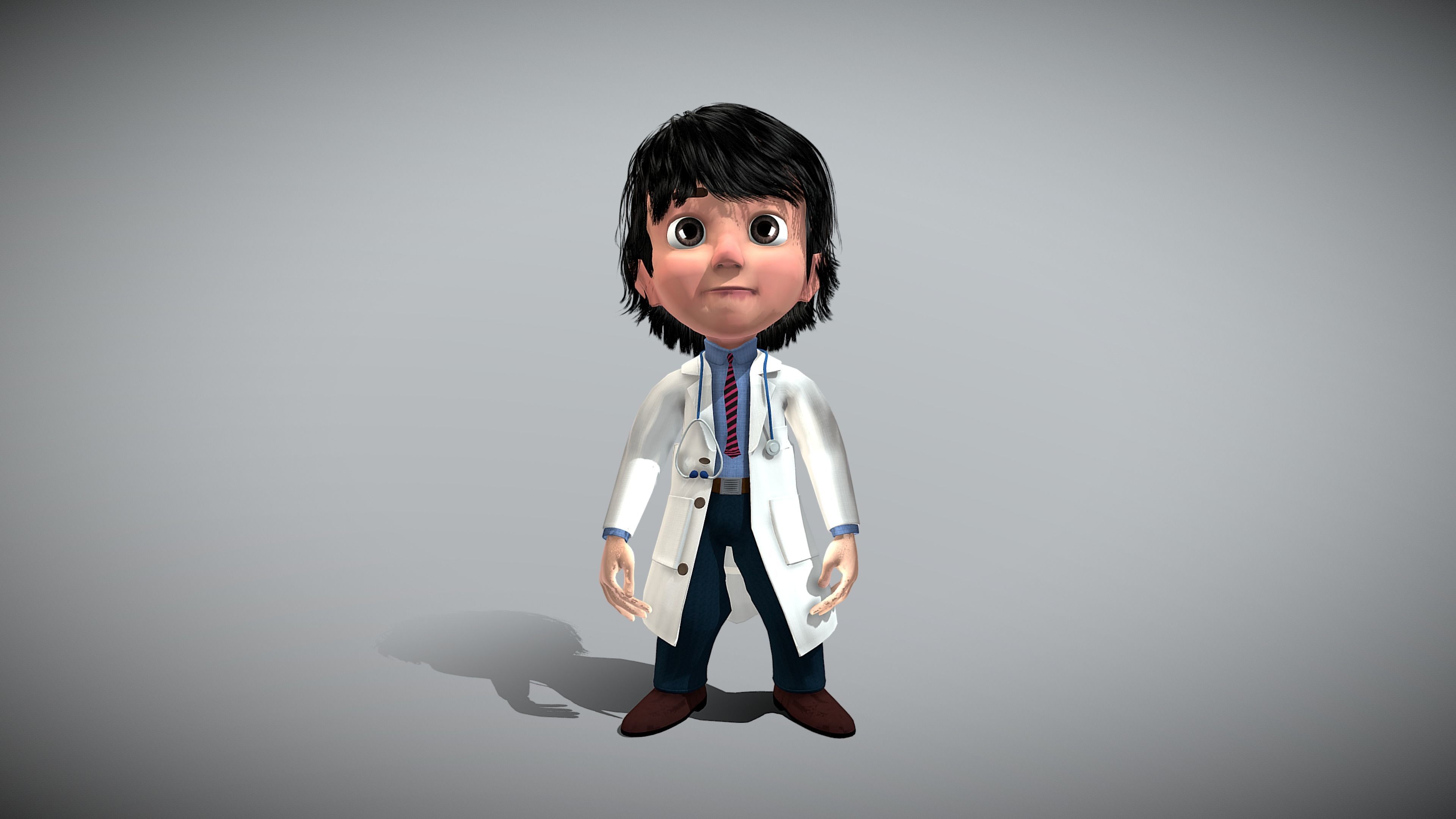Cartoon Doctor 3D model_7