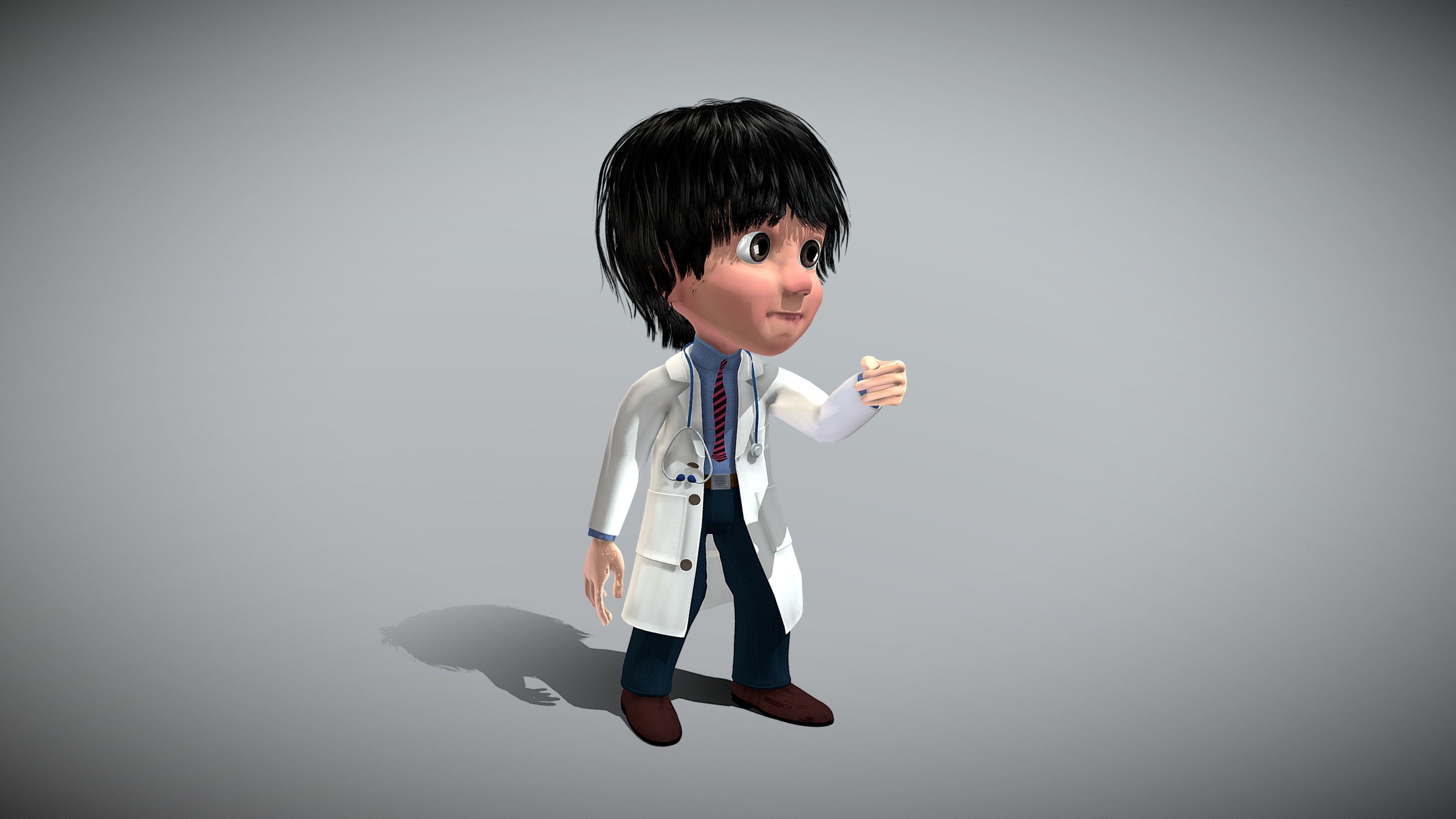 Cartoon Doctor 3D model_5