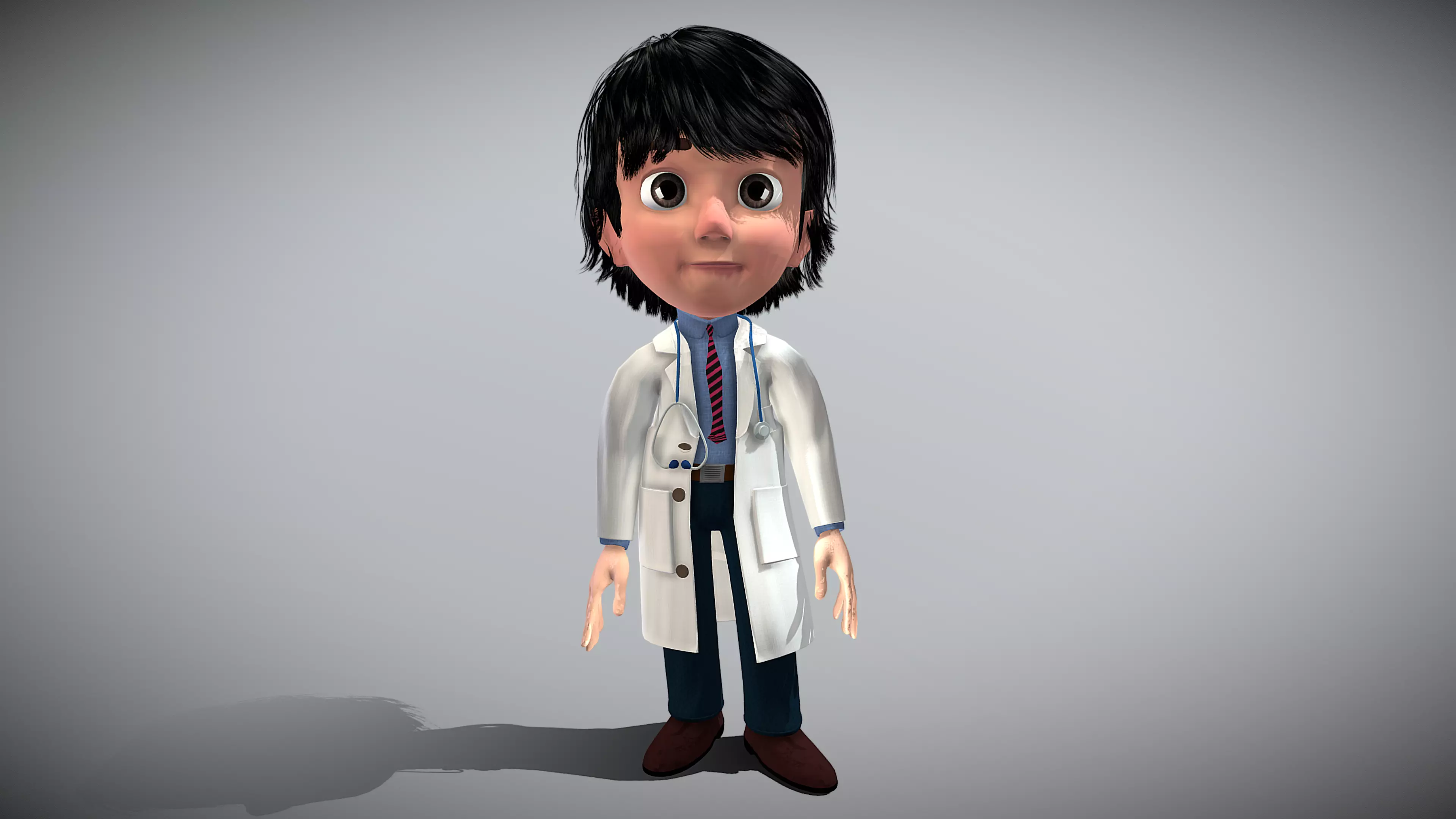 Cartoon Doctor 3D model_0