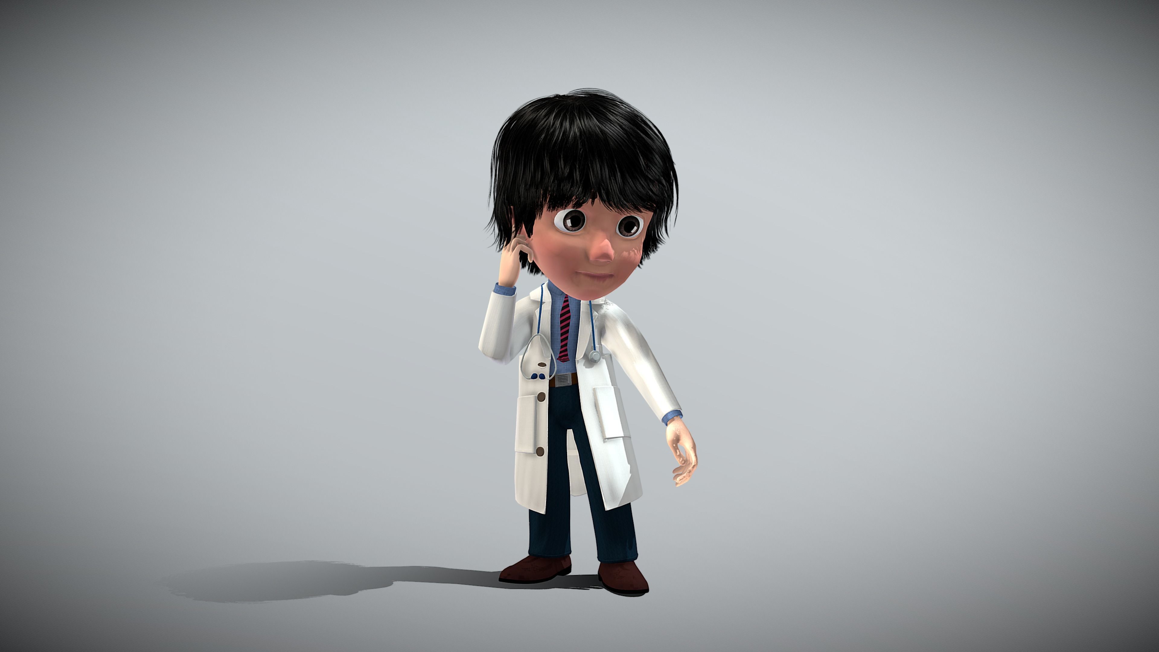 Cartoon Doctor 3D model_4