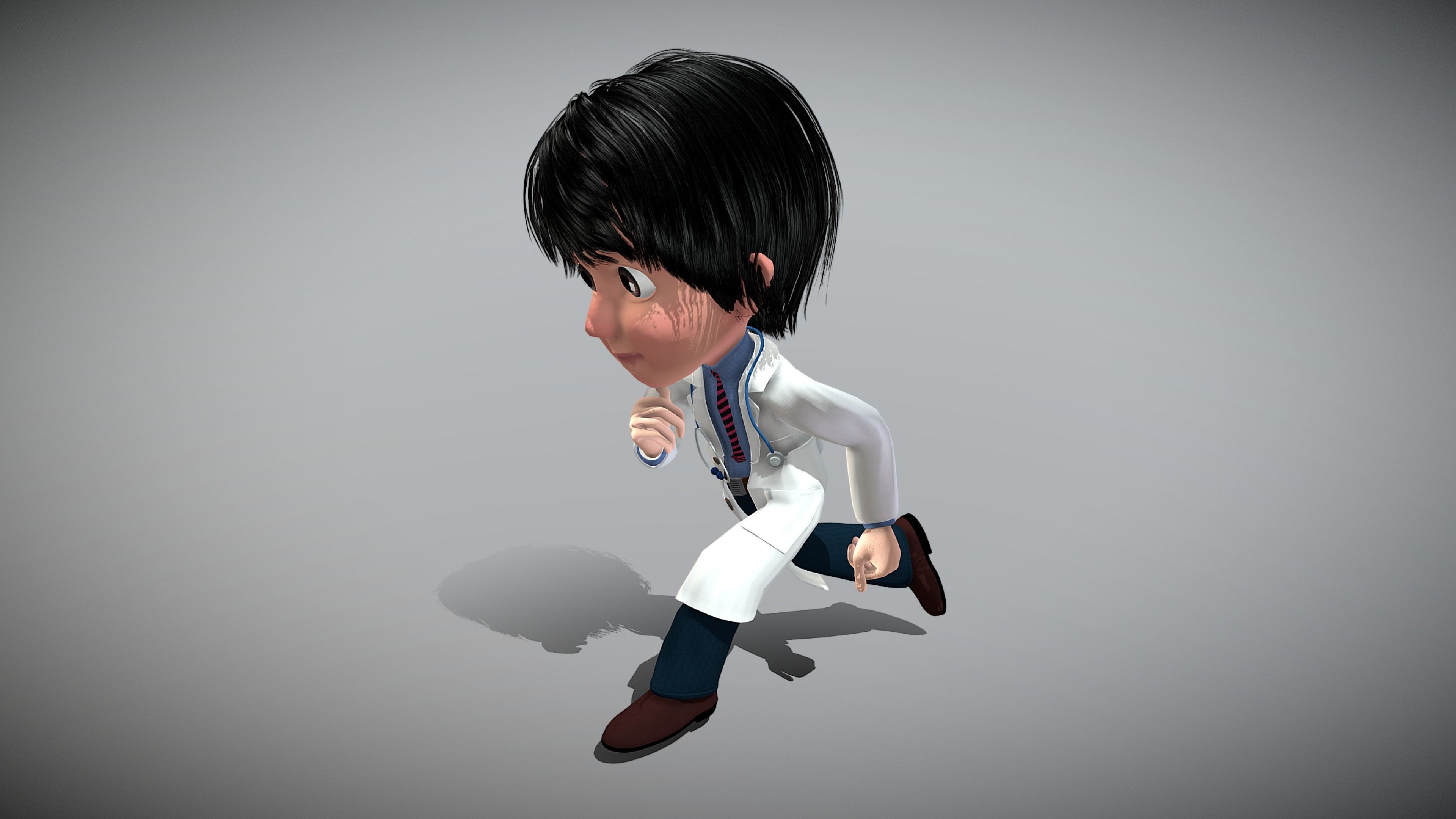Cartoon Doctor 3D model_3