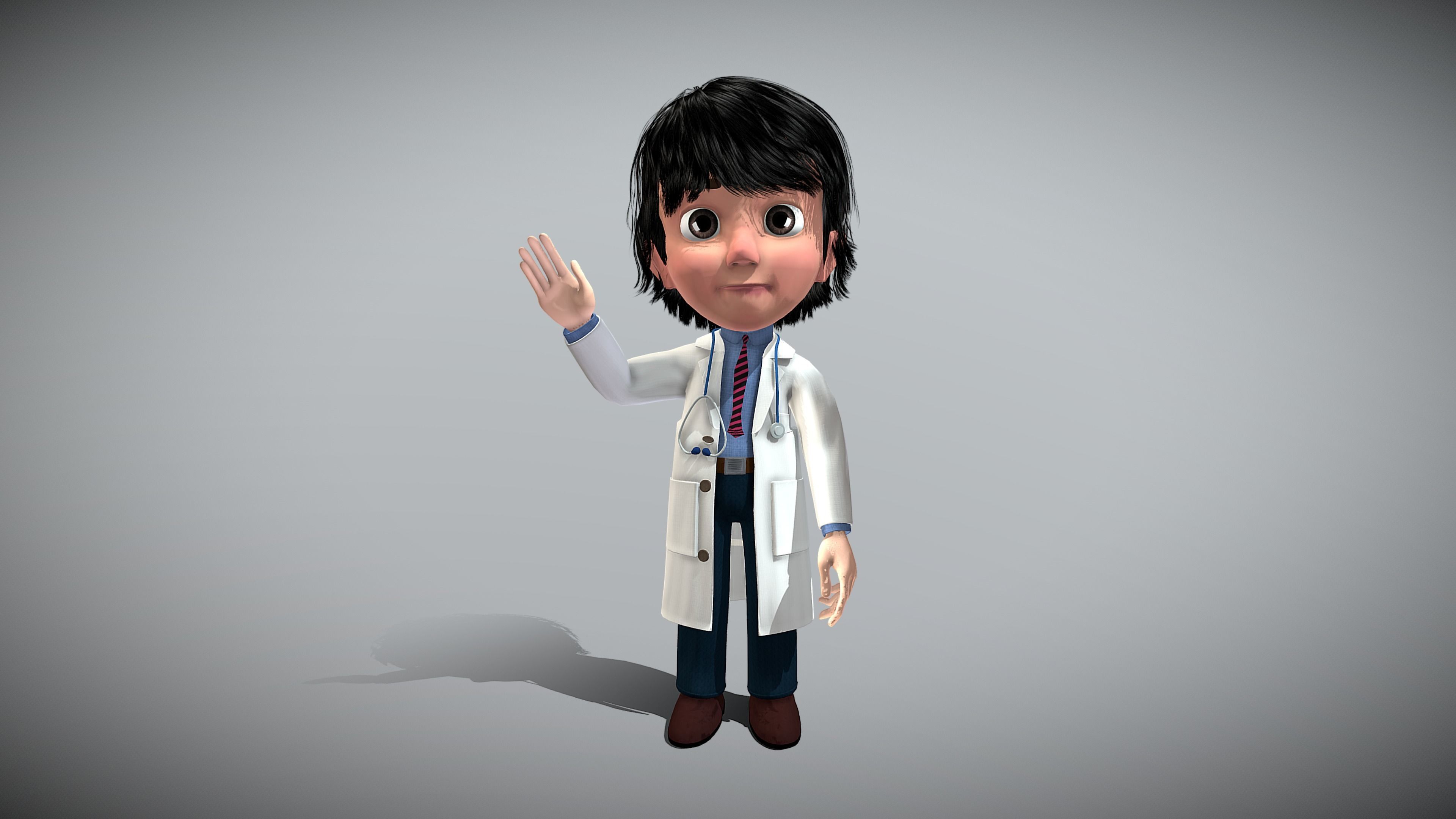 Cartoon Doctor 3D model_8