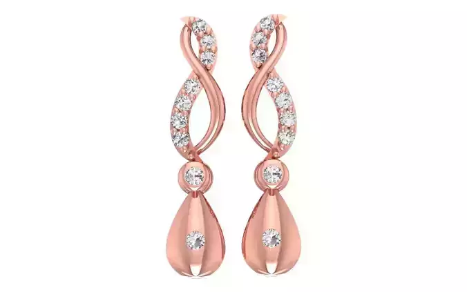 Women Diamond Earrings 3dm STL OBJ FBX Renders Details